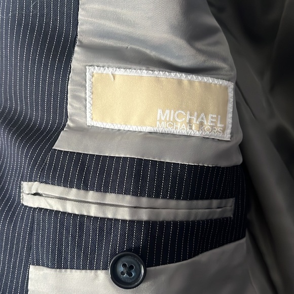 Michael Kors Navy pin stripe suit: jacket (12H) and pant (12H/ 29.5”) - Picture 2 of 5